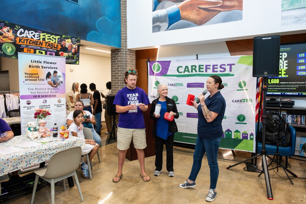 Care Fest welcome area with community resource tables